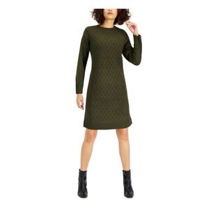 NWT INC DRESS Womens Green Long Sleeve Knee Length Wear To Work Sweater Dress XL